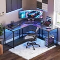 thumbnail image 1 of Casacomoda Computer Desk L Shaped, 51 Inch Reversible L Shaped Desk, Gaming Desk, Home Office Desk, Carbon Fiber Black, 1 of 10