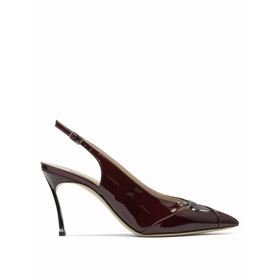 Casadei Pointed Toe Heeled Shoes With Slingback Strap Burgundy (Women's)