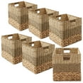 thumbnail image 1 of Casafield 10.5" x 10.5" Mixed Weave Storage Baskets, Natural - Set of 6 Collapsible Cubes, Woven Bin Organizers for Bathroom, Bedroom, Laundry, 1 of 7