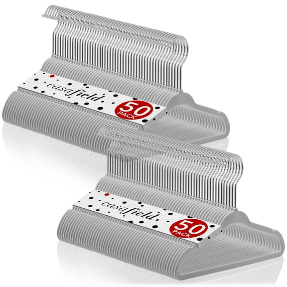 Casafield 100 Velvet Baby Hangers for Infant & Toddler Clothes, 11" - Gray