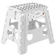Casafield 13" Folding Step Stool with Handle White, Collapsible Foot