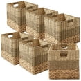 thumbnail image 1 of Casafield 13" x 13" Mixed Weave Storage Baskets, Natural - Set of 6 Collapsible Cubes, Woven Bin Organizers for Bathroom, Bedroom, Laundry, 1 of 7