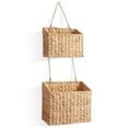thumbnail image 1 of Casafield 2-Tier Hanging Storage Basket Set, Natural Water Hyacinth Wall Basket, Boho Organizer for Kitchen Pantry, Home Office, Entryway, Bathroom, 1 of 7