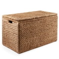 thumbnail image 1 of Casafield 30" Storage Chest with Lid, Handles, Safety Hinge - Cinnamon Brown, Hyacinth Wicker Storage Trunk for Bedroom, Entry Way, Living Room, 1 of 7