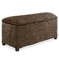 thumbnail image 1 of Casafield 36" Storage Trunk with Curved Lid, Safety Hinge - Espresso, Water Hyacinth Wicker Storage Chest Basket for Bedroom, Entry Way, Living Room, 1 of 7