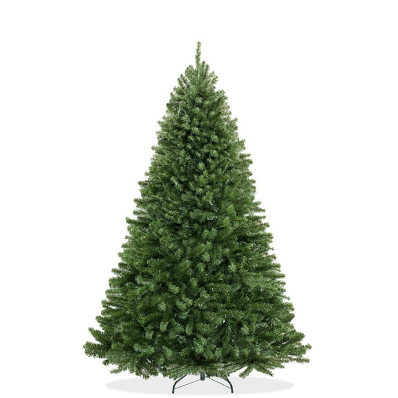 4.5FT Realistic Green Spruce Unlit Artificial Holiday Christmas Tree with Sturdy Metal Stand