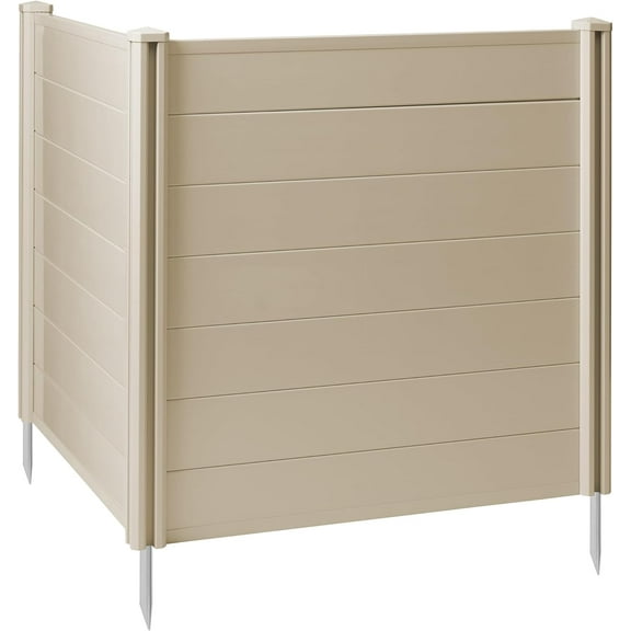 Casafield 42" x 42" Privacy Screen - Outdoor Vinyl Fence Panel Enclosure for AC/Trash Bins/Pool Equipment - Tan