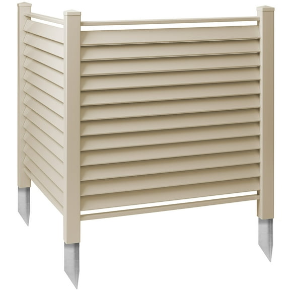 Casafield 48" x 48" Louvered Privacy Screen - Outdoor Vinyl Panels - Tan