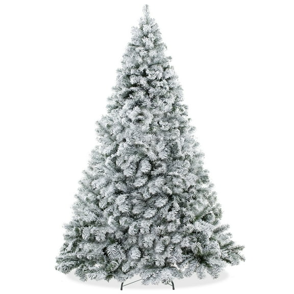 6FT Realistic Snow-Flocked Pine Artificial Holiday Christmas Tree with Sturdy Metal Stand
