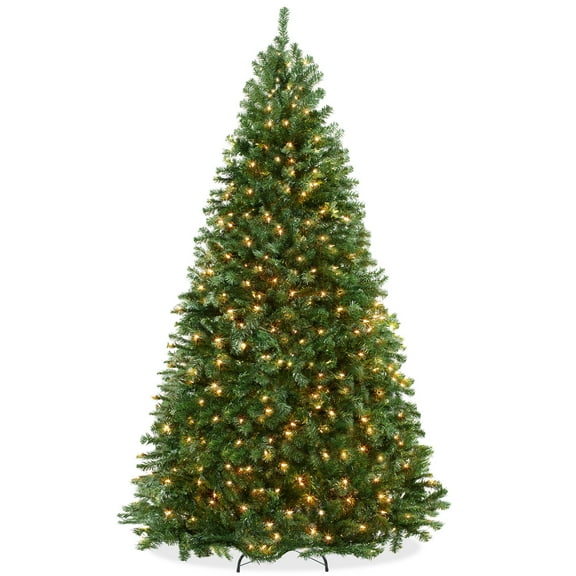 7.5FT Pre-Lit Realistic Green Spruce Artificial Christmas Tree, Stand