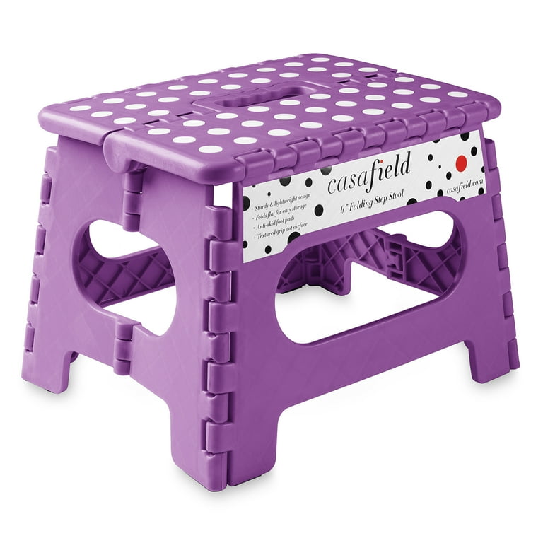Casafield 9 Folding Stool with Handle Purple Portable for Adults and Kids Walmart