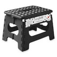 Casafield 9" Folding Step Stool With Handle, Black Portable