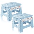 thumbnail image 1 of Casafield 9" Folding Step Stool with Handle (Set of 2) - Light Blue, Collapsible Foot Stool for Adults and Kids, 1 of 7
