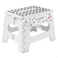 thumbnail image 1 of Casafield 9" Folding Step Stool with Handle - White, Collapsible Foot Stool for Adults, 1 of 8