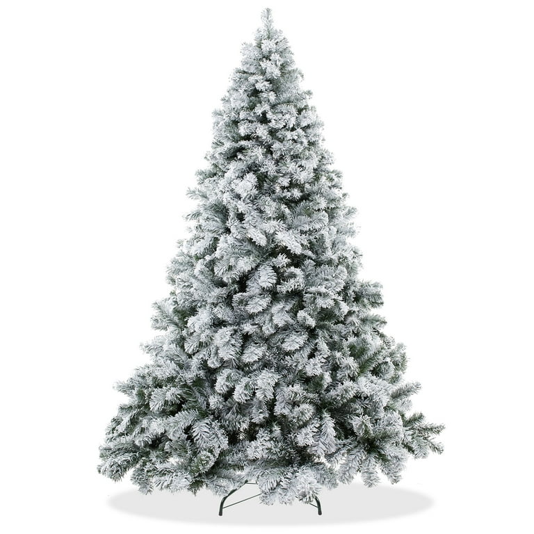 Christmas Tree Christmas Trees Sale Clearance Artificial Flock Fluffy  Christmas Ornaments with Metal-Pine Stand 908(Color:Pine;Size:7ft/210cm)  (Pine
