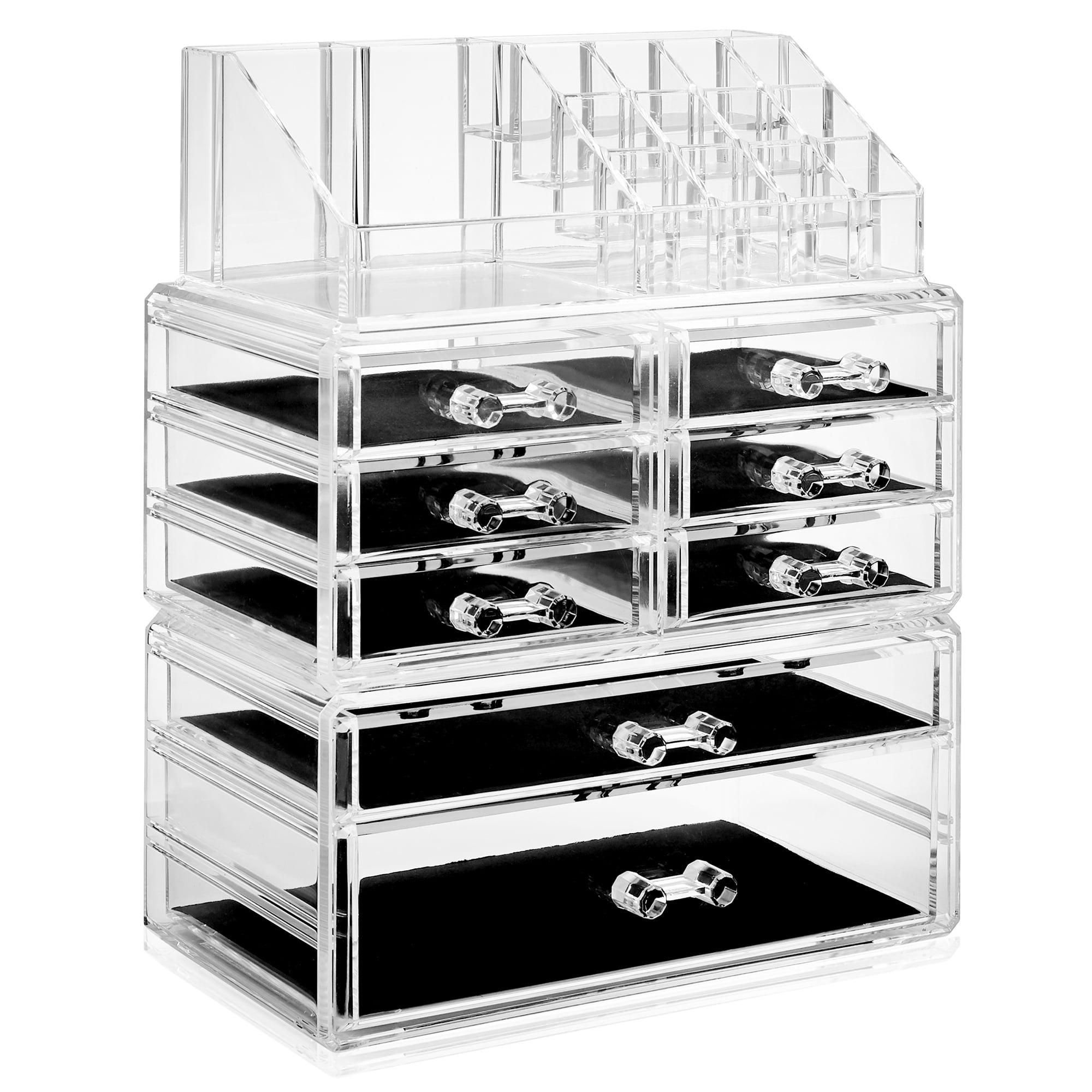 Ktaxon 11 Drawers Clear Acrylic Tower Organizer Cosmetic Jewelry Luxury Storage  Cabinet 
