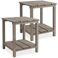 thumbnail image 1 of Casafield Adirondack Side Table, Set of Two Cedar Wood End Table with Shelf for Patio, Lawn, and Garden - Gray, 1 of 8