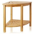 thumbnail image 1 of Casafield Bamboo Bathroom Corner Stool with Storage Shelf, 2-Tier Spa Bench, 1 of 8