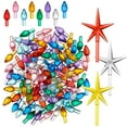 thumbnail image 1 of Casafield Ceramic Christmas Tree Replacement Lights - 108 Multi-color Bulbs and 3 Star Toppers, 1 of 7