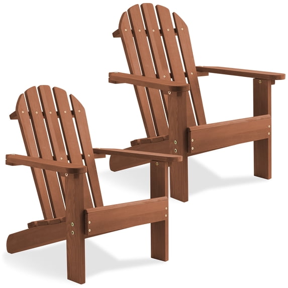 Casafield Children's Adirondack Chairs, Set of 2 Wood Outdoor Kid's Chairs Partially Pre-Assembled - Espresso