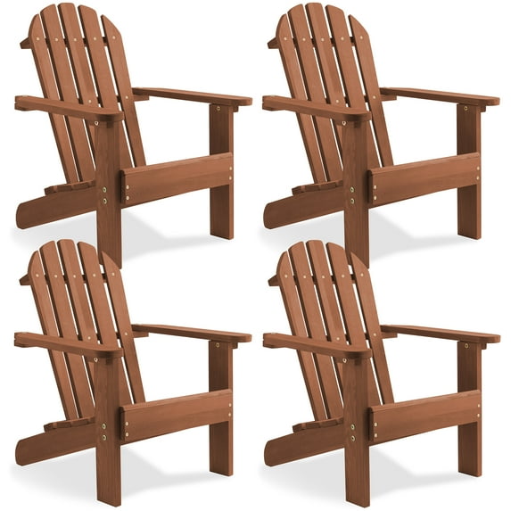 Casafield Children's Adirondack Chairs, Set of 4 Wood Outdoor Kid's Chairs Partially Pre-Assembled - Espresso
