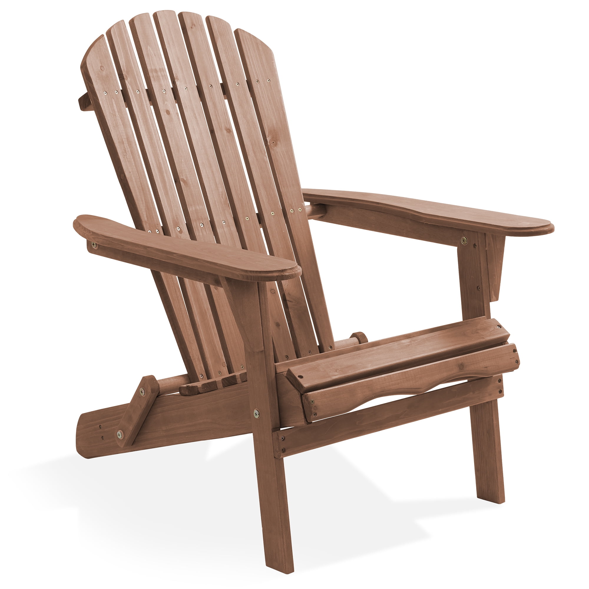 Espresso Cedar Wood Folding Adirondack Chair with Arms