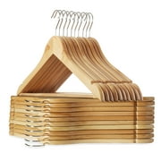 Casafield Heavy Duty Premium Lotus Wood Clothing Hangers, 20 Pack, Beige