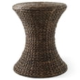 thumbnail image 1 of Casafield Hourglass Side Table - Espresso Dark Brown, Handwoven Water Hyacinth, Boho Wicker End Table for Bedroom, Entryway, Living Room, Office, 1 of 7