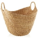 Purifyou Handmade Moroccan Seagrass Baskets - Small (14X7) for Shopping, Storage, Baby Items, Picnics, Blanket Basket, Toy Basket, Laundry, Blanket