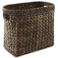 thumbnail image 1 of Casafield Magazine Holder Basket with Handles, Espresso Dark Brown - Oval Water Hyacinth Storage Bin for Bathroom, Home Office, 1 of 7