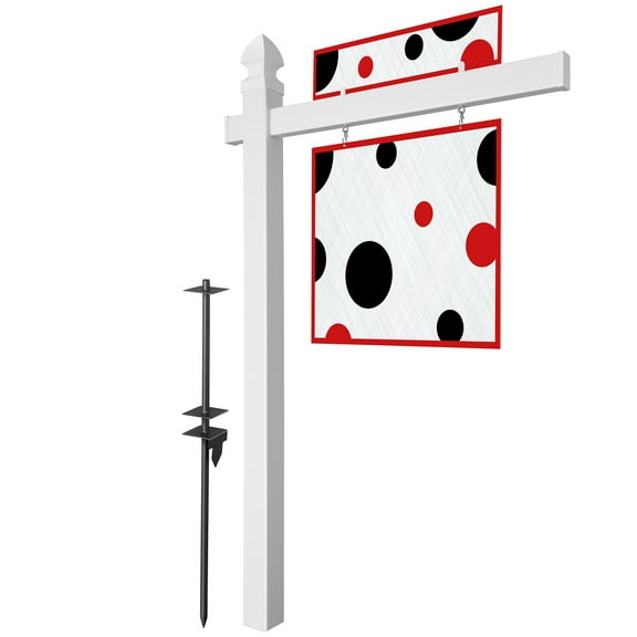 Casafield PVC Real Estate Sign Post Flat and Gothic Caps 1 Pk 72" x 47"