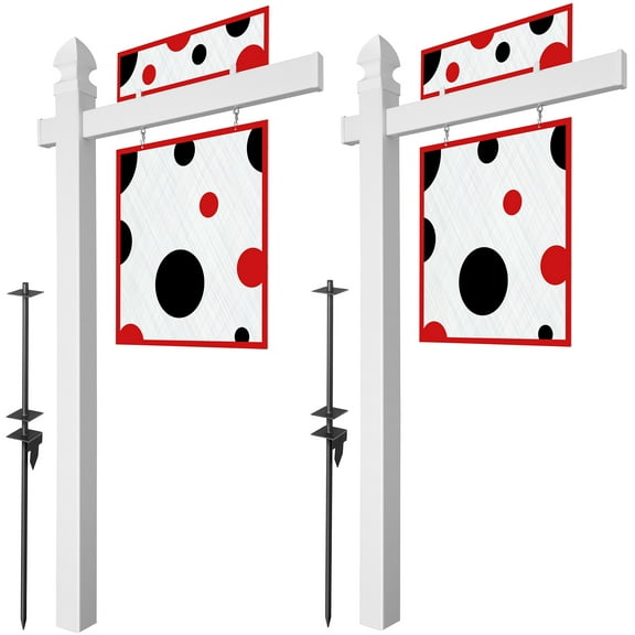 Casafield PVC Real Estate Sign Post Flat and Gothic Caps 2 Pk 72" x 36"