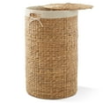 thumbnail image 1 of Casafield Round Laundry Hamper with Lid and Removable Liner Bag - Natural, Woven Water Hyacinth Laundry Basket for Clothes, 1 of 7