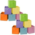 thumbnail image 1 of Casafield Set of 12 Fabric Storage Cube Bins, Multicolor - 13" Collapsible Foldable Cloth Baskets for Shelves and Cubby Organizers, 1 of 7
