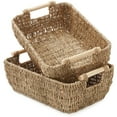 thumbnail image 1 of Casafield (Set of 2) Seagrass Oval Storage Baskets with Wooden Handles - Large Woven Bin Organizers, 1 of 7