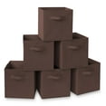 thumbnail image 1 of Casafield Set of 6 Fabric Storage Cube Bins, Brown - 11" Collapsible Foldable Cloth Baskets for Shelves and Cubby Organizers, 1 of 7