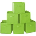 thumbnail image 1 of Casafield Set of 6 Fabric Storage Cube Bins, Lime Green - 13" Collapsible Foldable Cloth Baskets for Shelves and Cubby Organizers, 1 of 7