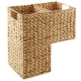 thumbnail image 1 of Casafield Stair Basket with Handles, Natural - Woven Water Hyacinth Staircase Step Organizer Bin, 1 of 7