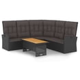 thumbnail image 1 of Casafoyer 2 Piece Patio Lounge Set with Cushions Black Poly Rattan, 1 of 3
