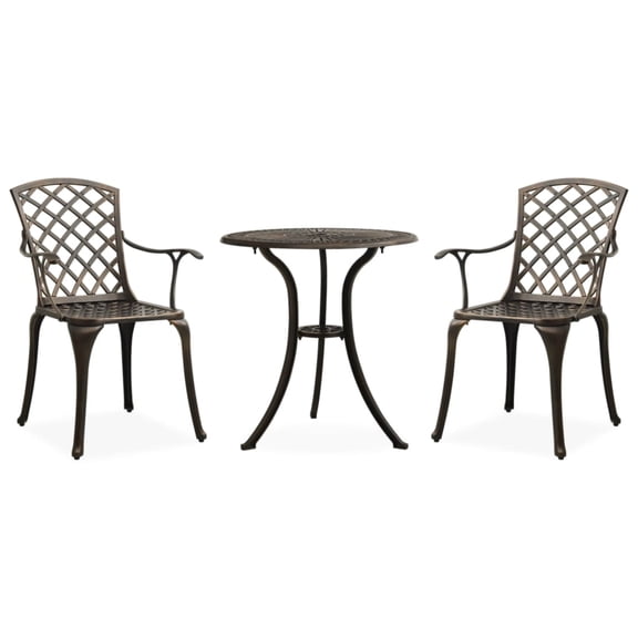 Casafoyer 3 Piece Bistro Set Cast Aluminum Bronze