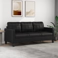 thumbnail image 1 of Casafoyer 3-Seater Sofa Black 70.9" Faux Leather, 1 of 1