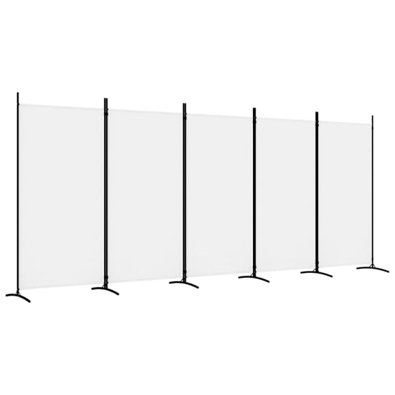 Casafoyer 5-Panel Room Divider White 170.5"x70.9" Fabric