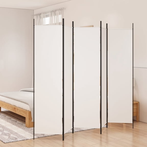 Casafoyer 5-Panel Room Divider White 98.4"x78.7" Fabric