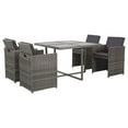 thumbnail image 1 of Casafoyer 5 Piece Outdoor Dining Set with Cushions Poly Rattan Gray, 1 of 3