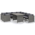 thumbnail image 1 of Casafoyer 9 Piece Patio Lounge Set with Cushions Poly Rattan Gray, 1 of 3