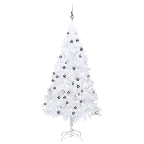 Casafoyer Artificial Christmas Tree with LEDs&Ball Set White 59.1" PVC