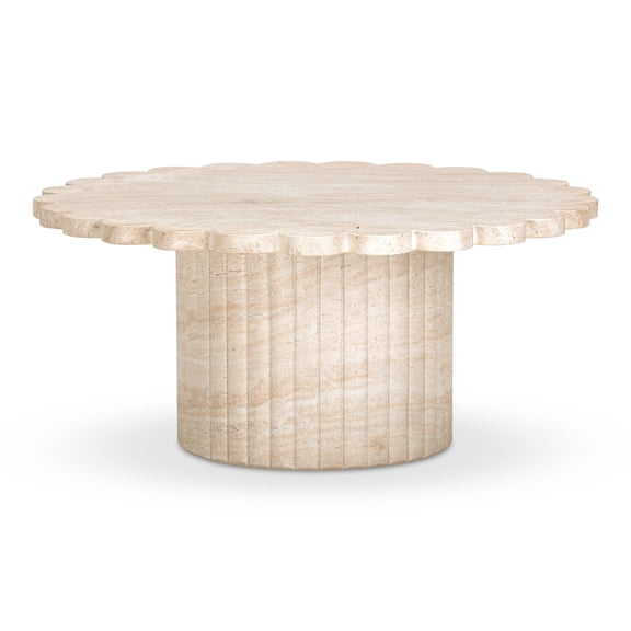 Casafoyer Blossom Washed Travertine Finish Indoor/Outdoor Coffee Table