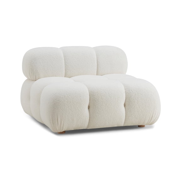 Casafoyer Calliope Cream Vegan Shearling Modular Armless Chair