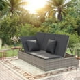thumbnail image 1 of Casafoyer Convertible Sun Bed with Cushions Poly Rattan Dark Gray, 1 of 3
