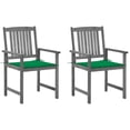 thumbnail image 1 of Casafoyer Directors Chairs with Cushions 2 pcs Gray Solid Acacia Wood, 1 of 3